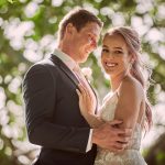 Emma and Luke during their wedding photography session by Pittwater at Palm Beach